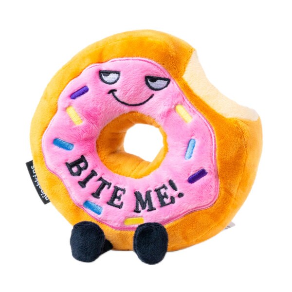 Bite me plush pink donut